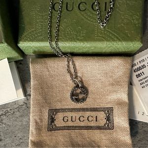 Authentic Gucci Interlocking G’s Sterling Silver Necklace